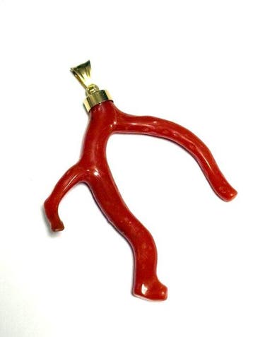 Koraal - 18 karaat - Geel goud - Hanger - Rosso Sardegna