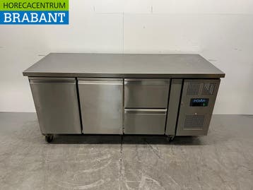 RVS Polar Verrijdbare Koelwerkbank 2 deuren en 2 laden 179,5, Ophalen of Verzenden, Gebruikt