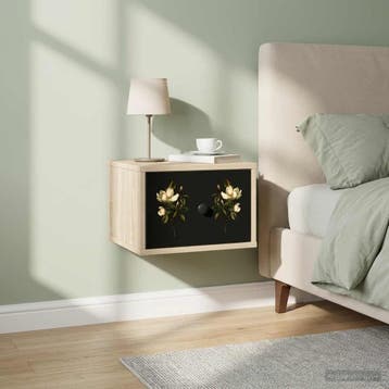 vidaXL Wandkastje BREMEN 2 st Sonoma Eiken 36 x 33 x 25 cm, Huis en Inrichting, Slaapkamer | Nachtkastjes, Minder dan 45 cm, Verzenden