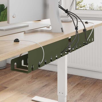 vidaXL Kabelgoot voor onder bureau 2 st Olijfgroen 43 x 10 x, Verzenden, Nieuw