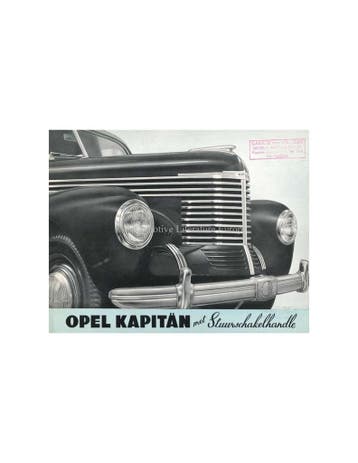 1939 OPEL KAPITÄN BROCHURE NEDERLANDS, Nieuw, Opel, Author