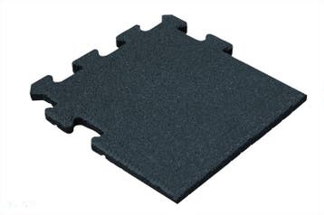 Rubber tegel 50 mm - 50 x 50 cm - Zwart - Puzzelsysteem -, Verzenden, Nieuw