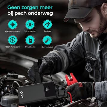 12V Jumpstarter voor Auto - 1500A - Starthulp met Powerbank,, Verzenden, Zo goed als nieuw