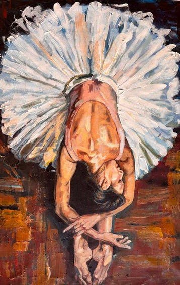 ARIANSIS REYES JORDAN - “ESTUDIO DE BAILARINA”(XL), Antiek en Kunst