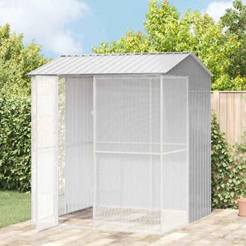 vidaXL Vogelkooi Grijs 215 x 210 x 247 cm Gegalvaniseerd, Verzenden, Nieuw