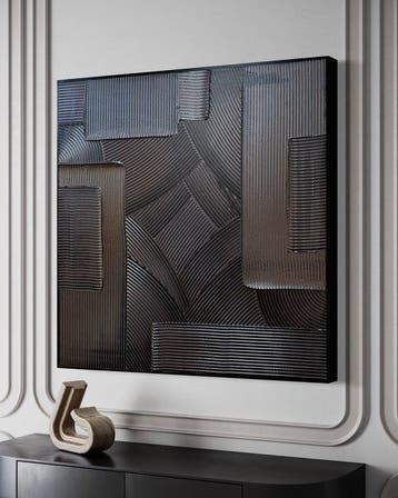 Sarah Schwarzl - Frequency BLACK METALLIC (Frame included), Antiek en Kunst
