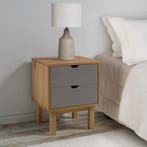 vidaXL Nachtkastje OTTA 45x39x57 cm grenenhout bruin en, Minder dan 45 cm, Verzenden, Nieuw, 55 tot 70 cm