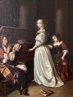 Caspar Netscher (1639–1684), Naar - The Piano Player, Antiek en Kunst, Kunst | Schilderijen | Klassiek