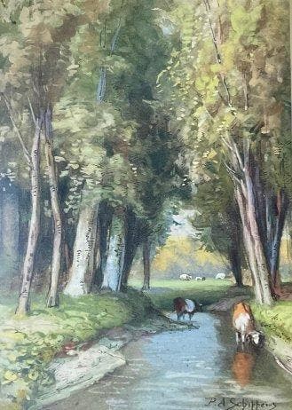 Pieter Adrianus Schipperus(1840-1929) - - Aan de Geul