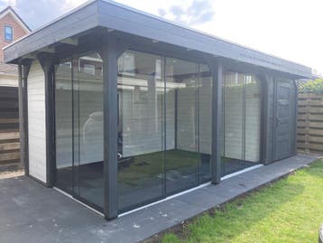 Tuinhuis Citroenvlinder 700x300 met glasschuifwanden., 200 tot 400 cm, Verzenden, Nieuw, 500 cm of meer