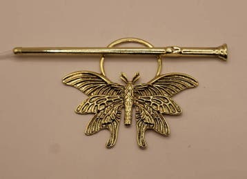 Haarspeld met stokje vlinder in de kleur goud, Verzenden, Nieuw, Haarspeld