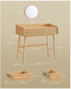 Kaptafel met LED Spiegel – Boho Make-up Tafel 3 Lades, Verzenden, Nieuw