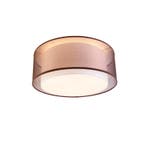 Moderne plafonnière bruin met wit 50 cm 3-lichts - Drum Duo, Huis en Inrichting, Verzenden, Nieuw, Stof, Modern