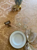 san leucio - Groot en kostbaar damast tafellaken van zijde, Antiek en Kunst