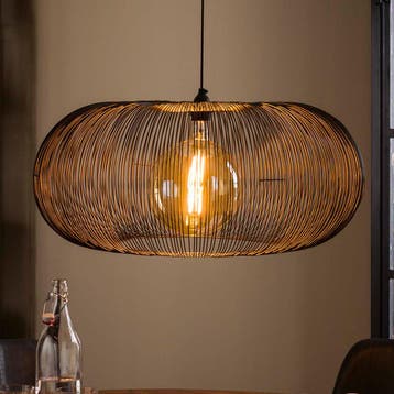 *WOONWINKEL* Grote Ronde Hanglamp Zwart Staaldraad, Verzenden, Nieuw