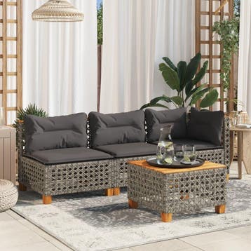 Loungeset Bank Grijs 190cm | Tweedekansje | OP=OP, Tuin en Terras, Ophalen of Verzenden, Zo goed als nieuw, Rotan
