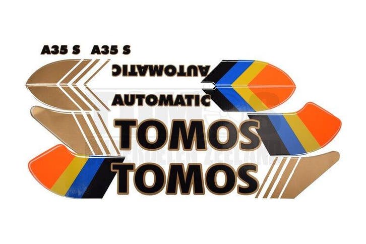 Tomos Stickerset standaard automatic goud / zwart / blauw..., Fietsen en Brommers, Brommeronderdelen | Algemeen, Nieuw, Ophalen of Verzenden