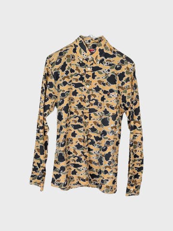 A Bathing Ape Overhemd Heren maat S Tan Camo, Ophalen of Verzenden, Zo goed als nieuw, Overige kleuren, A Bathing Ape