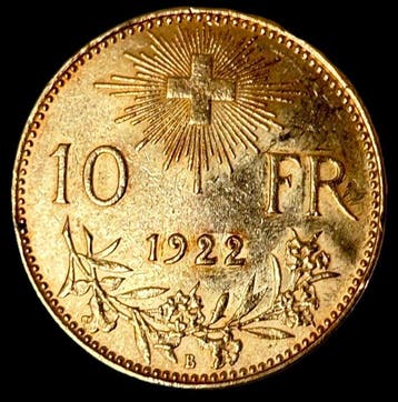 Zwitserland. 10 Francs 1922