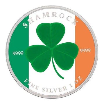 Niue. 2 Dollars 2022 - Shamrock Green Irish Flag Colorized