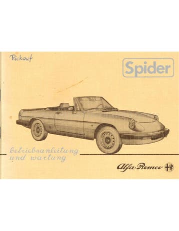 1983 ALFA ROMEO SPIDER INSTRUCTIEBOEKJE DUITS