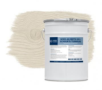 Wixx AQ Schuur en Tuinhuis Beits UV+ Vergrijsd Wit 10L, Wit, Nieuw, Beits, Verzenden