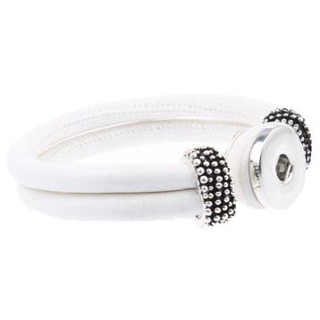 Fako Bijoux - Armband Voor Click Buttons - Rond -Wit, Verzenden, Nieuw