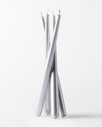 HEMA Dinerkaarsen 17x2cm gotisch zilver - 4 stuks, Verzenden, Nieuw, Zilver