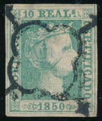 Spanje 1850/1850 - Het bewind van Koningin Elizabeth II. 10, Gestempeld