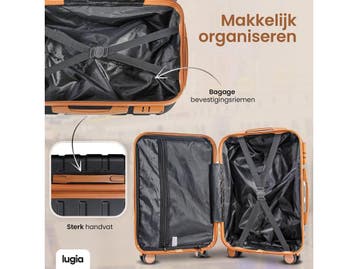 Lugia Kofferset 5 Delig - 38L Handbagage + 60L Ruimbagage +, Sieraden, Tassen en Uiterlijk, Koffers, Verzenden, Zo goed als nieuw