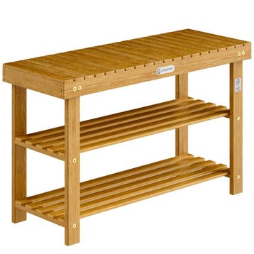 Schoenenrek 2in1 acaciahout FSC®-gecertificeerd 90x33x46cm, Verzenden
