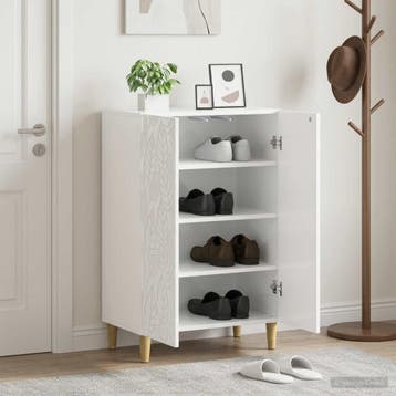 vidaXL Schoenenkast DELFT 59,5 x 39,5 x 90 cm Bewerkt hout, Verzenden, Nieuw