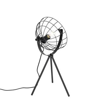 Industriële tripod tafellamp zwart verstelbaar - Hanze, Huis en Inrichting, Lampen | Tafellampen, Verzenden, Nieuw