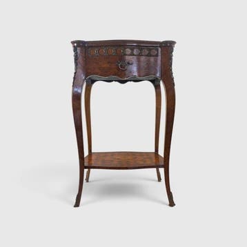 Credenza - Hout, Brons, Messing - Bijzettafeltje Luigi XV