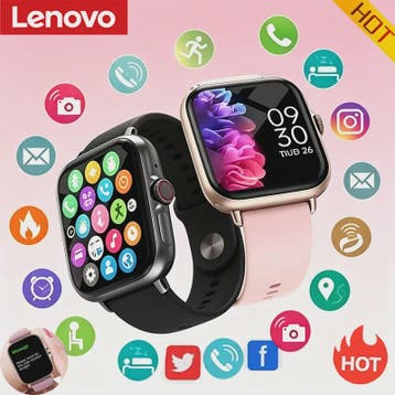 Lenovo Smartwatch 1.83'' - Waterdicht, Fitness Tracker, Bell, Verzenden, Nieuw