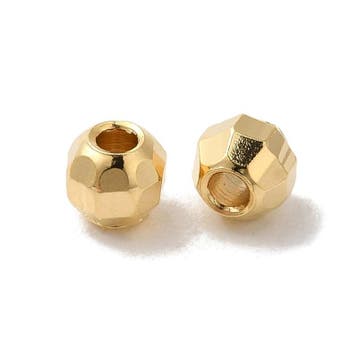 15 x Messing tussenkralen, facet geslepen rond, 24K gold..., Ophalen of Verzenden, Nieuw, Kraal