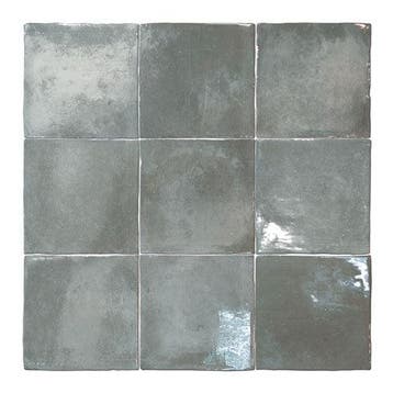 Wandtegel Agostino Brume Handvorm Staal Grijs Glans 13x13, Doe-het-zelf en Verbouw, Tegels, Nieuw, Minder dan 20 cm, 10 m² of meer
