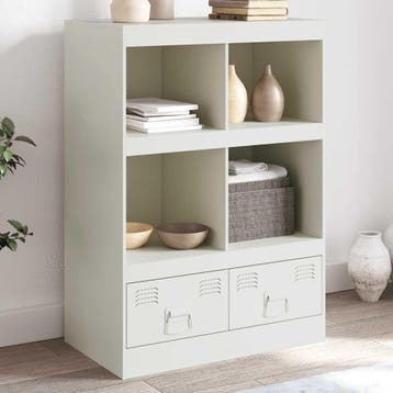 vidaXL buffetkast 67x39x95 cm staal wit, Minder dan 50 cm, Verzenden, Nieuw, Minder dan 100 cm