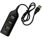 4Poort USB 2.0 Hub Zwart - Lange kabel, Computers en Software, Ophalen of Verzenden, Nieuw
