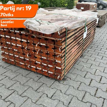 Bangkirai Geschaafde Schuttingpalen 2000x90x90mm, Tuin en Terras, Ophalen of Verzenden, Nieuw