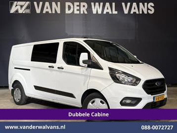 Ford Transit Custom | 2.0 TDCI 131pk L2H1 Dubbele Cabine, Auto's, Bestelauto's, Gebruikt, Euro 6, Wit, Dealer onderhouden