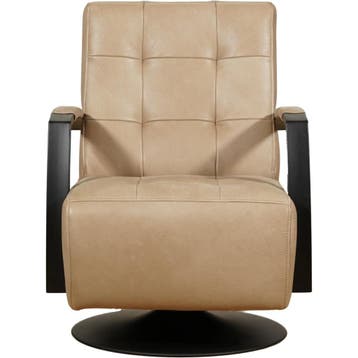 Leren draaifauteuil Mind - Kenia Taupe (taupe/bruin) -, Nieuw, Ophalen of Verzenden, 50 tot 75 cm, Industrieel, Modern