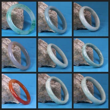jadeiet Natuurlijke jadeiet en agaat - armband - uit één, Antiek en Kunst