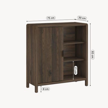 Commode Lukkodso 82x75x30 cm walnootkleurig [en.casa], Verzenden, Nieuw
