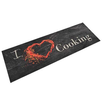 vidaXL Keukenmat wasbaar cooking-print 60x180 cm fluweel, Verzenden, Nieuw