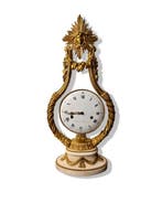 Lierklok - Brons, Verguld, Marmer - 1750-1800, Antiek en Kunst, Antiek | Klokken