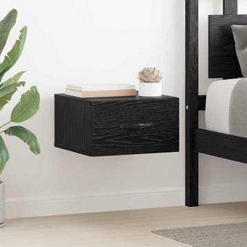 vidaXL Nachtkastje Zwart eiken 35 x 35 x 20 cm Bewerkt hout, Minder dan 45 cm, Verzenden, Nieuw, Minder dan 55 cm