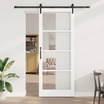 vidaXL Schuifdeur ORKDAL Wit en zwart 93 x 232 cm, Verzenden, Nieuw