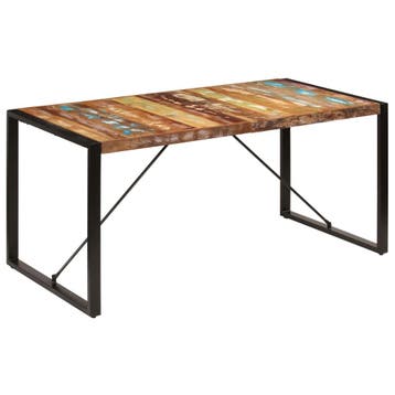 vidaXL Eettafel 160x80x75 cm massief gerecycled hout, Verzenden, Nieuw