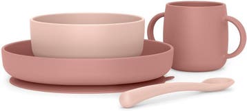 Siliconen Babyservies met Zuignap Roze | Tweedekansje OP=OP, Ophalen of Verzenden, Nieuw, Overige typen